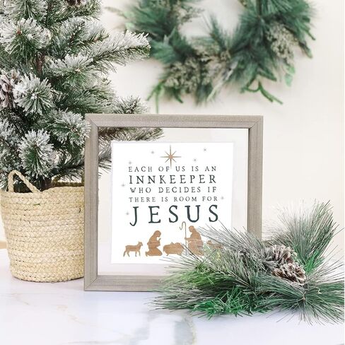 Simply Said, INC Floating Frame Art, Room for Jesus - 10 x 10 inch Framed Wall Artwork FAS1059 in Kuwait