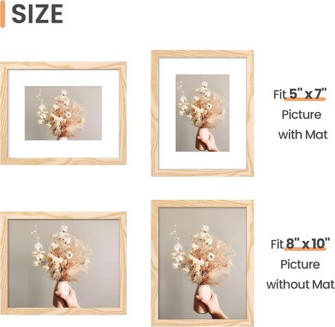 upsimples 5x7 Picture Frame Set of 10, Display Pictures 4x6 with Mat or 5x7 Without Mat, Multi Photo Frames Collage for Wall or Tabletop Display, Black in Saudi Arabia