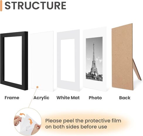 upsimples 5x7 Picture Frame Set of 10, Display Pictures 4x6 with Mat or 5x7 Without Mat, Multi Photo Frames Collage for Wall or Tabletop Display, Black in Saudi Arabia