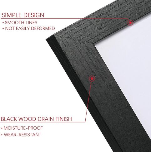 PEALSN 8x10 Picture Frame Set of 6, Display Picture 5x7 with Mat or 8x10 Without Mat, Black Woodgrain in Saudi Arabia