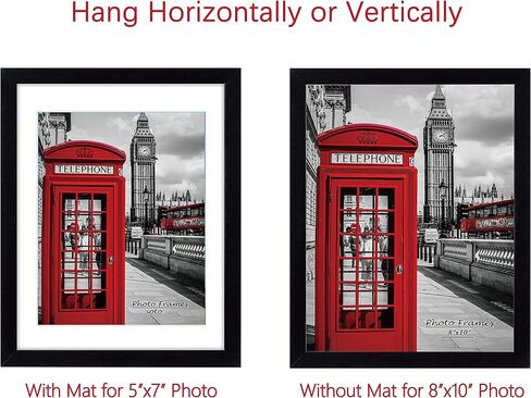 PEALSN 8x10 Picture Frame Set of 6, Display Picture 5x7 with Mat or 8x10 Without Mat, Black Woodgrain in Saudi Arabia