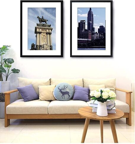 PEALSN 8x10 Picture Frame Set of 6, Display Picture 5x7 with Mat or 8x10 Without Mat, Black Woodgrain in Saudi Arabia