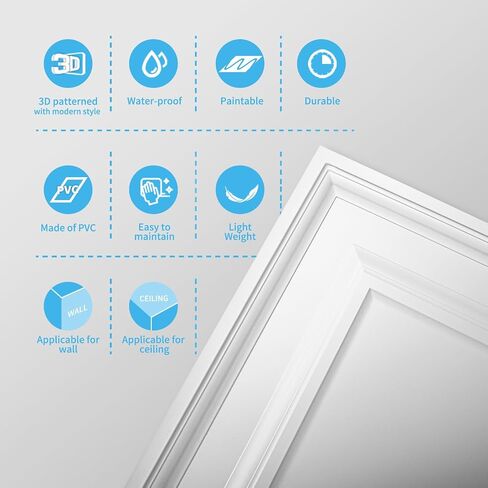 Art3d 12-حزمة بلاط السقف قطرة 2x4 قدم، لوحات تغطية السقف الزخرفية البلاستيكية للحمام مطبخ الطابق السفلي، 24x48 بوصة، غطاء 96 قدم مربع. قدم، أبيض ناعم in Kuwait