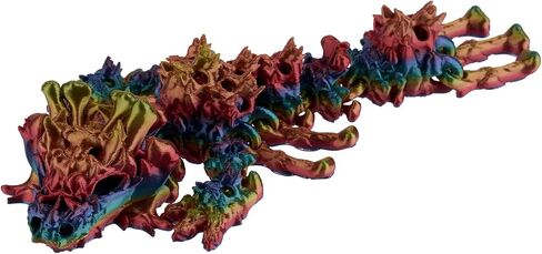 3D Printed Bone Dragon Statue, Colorful Dragon, 5.51 inch (14 cm) Dragon Gadget Sculpture, Home Decor Statue (Macaron, 19cm) in Saudi Arabia