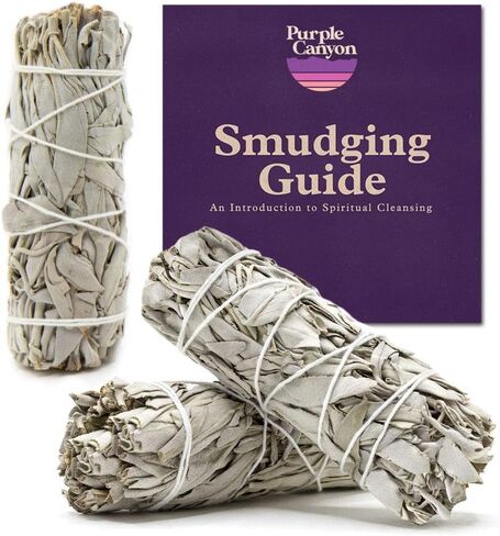 PURPLE CANYON White Sage Bundles - 3 Pack - Sage Smudge Stick for Home Cleansing Incense Healing Meditation and California Smudge Sticks Rituals - 4 Inch in Saudi Arabia
