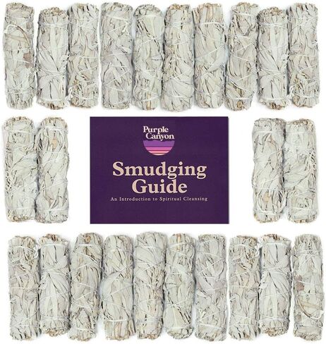 PURPLE CANYON White Sage Bundles - 3 Pack - Sage Smudge Stick for Home Cleansing Incense Healing Meditation and California Smudge Sticks Rituals - 4 Inch in Saudi Arabia