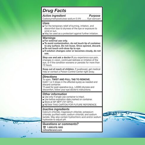 Refresh Plus Lubricant Eye Drops، دموع خالية من المواد الحافظة، 0.01 أونصة سائلة (0.4 مل)، 70 حاوية للاستخدام الفردي in Saudi Arabia