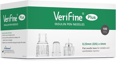 Pen Needles 32g 4mm Ultra Fine, Diabetic Needles for Insulin Injections, Compatible with Most Diabetes Pens, 100 Count 4mm x 32G (5/32") in Kuwait