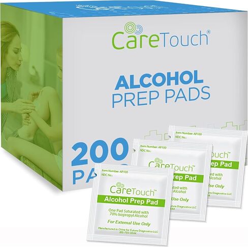 Care Touch Alcohol Wipes Individually Wrapped - Prep Pads with 70% Isopropyl Alcohol, Great for Home, Medical & First Aid Kits Sterilized, Antiseptic 2-Ply Swabs 400 Count in Saudi Arabia
