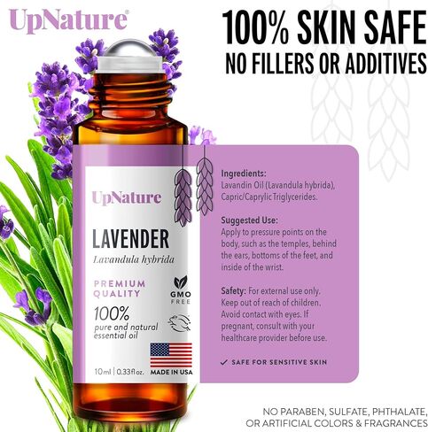 UpNature Calm Essential Oil Roll On - 100% Natural Relaxation Stress Relief Aromatherapy - Self Care Gifts for Women in Kuwait