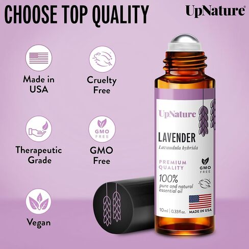 UpNature Calm Essential Oil Roll On - 100% Natural Relaxation Stress Relief Aromatherapy - Self Care Gifts for Women in Kuwait