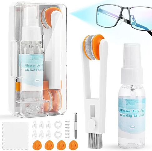 Ordilend Glasses Cleaner Eyeglass Cleaner Kit, Glasses Cleaning Kit Anti Fog Lens Cleaner Spray with Microfiber Cloth, Portable Eye Glass Cleaner Tool, Glasses Repair Kit with Screws Screwdriver in Kuwait