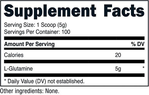 Nutricost L-Glutamine Powder (500 Grams) Unflavored - Gluten Free & Non-GMO, 100 Servings in Kuwait