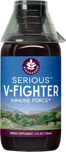 WishGarden Herbs Serious V-Fighter - دعم المناعة العشبية السريعة وصحة الجهاز التنفسي مع OSHA وGoldenseal، يهدئ الآلام والرئتين المتهيجة، ويدعم درجة حرارة الجسم المثالية، 4oz in Kuwait
