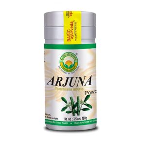 BASIC AYURVEDA Terminalia Arjuna Powder | Natural Herbal Powder | Organic Arjuna Bark Powder for Heart Health & Cardiovascular Support | 3.53 Oz/100g