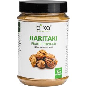 bixa BOTANICAL Haritaki Powder | Terminalia Chebula | 200 Grams / 7 OZ | Natural Bowel Cleansing | Ayurvedic Herbal Supplement | Gluten Free, Non-GMO, Steam Treated, Vegan, 100% Pure.