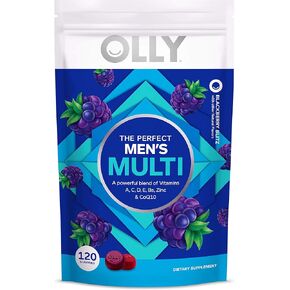 OLLY Men's Multi, Vitamins A, C, D, E, B, Zinc, Limited Edition, Festive Poached Cider - 50ct