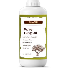 64 oz Natural Pure Tung Oil for Wood Finishing Food Grade Safe, Waterproof Tung Oil for Wood Floors Indoor & Outdoor Furniture