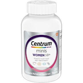 Centrum Minis Silver Women's Multivitamin for Women 50 Plus, Multimineral Supplement with Vitamin D3, B Vitamins, Non-GMO Ingredients, Supports Memory and Cognition in Older Adults - 280 Ct