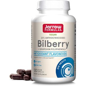 Jarrow Formulas® Bilberry + Grapeskin Polyphenols, Vision and Eye Health, 60 Veggie Capsules, Up to a 30 Day Supply