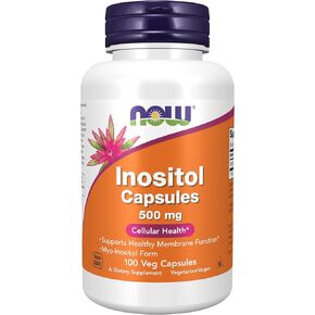 NOW Foods Supplements, Inositol 500 mg, Healthy Membrane Function*, Cellular Health*, 100 Veg Capsules
