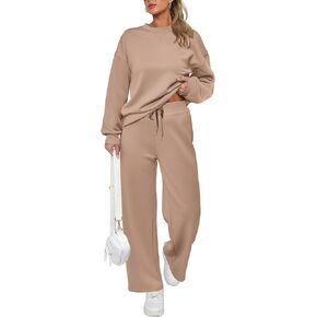 PRETTYGARDEN Women's 2 Piece Outfits 2024 Winter Long Sleeve Pullover Tops And Long Pants Lounge Sets Tracksuit