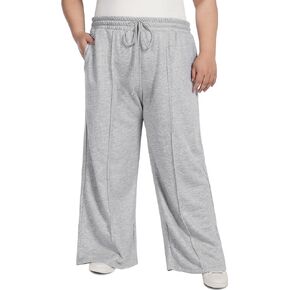 Moon Wood Women's Plus Size Sweatpants High Waisted Straight Wide Leg Casual Pants Baggy Lounge Pants with Pockets Joggers