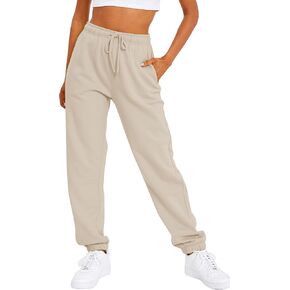 AUTOMET Women's Casual Baggy Fleece Sweatpants