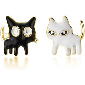 SLUYNZ Sterling Silver Cat Earrings Studs for Women Teens Cat Studs Earrings Animal Earrings Cute Earrings Cat Gift for Cat Lovers