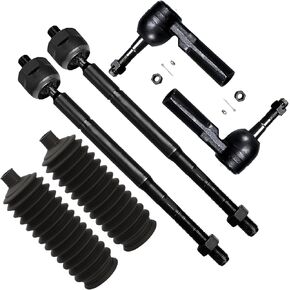 SCITOO 6pcs 2WD Front Suspension Kit Inner Tie Rod End Outer Tie Rod End Steering Rack Boot Fit 2005-2015 For Toyota For Tacoma