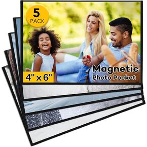 YixangDD Magnetic Picture Frames 15 Packs-Fridge Magnetic Photo Frames-Holds 4 x 6 Inches Photos,Black