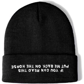 If You Can Read This Horse Gifts Beanie Hat Horse Girls Embroidered Hat Funny Gifts for Horse Lovers Women Horse Stuff
