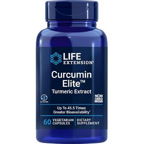 Life Extension Curcumin Elite Turmeric Extract, promotes a healthy inflammatory response, immune & heart health, two-month supply, gluten-free, vegetarian, non-GMO, 60 vegetarian capsules
