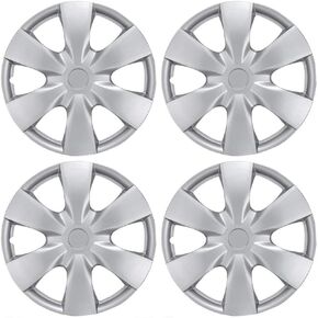 BDK (4 Pack) Hubcaps for Car Accessories Wheel Covers Snap Clip-On Auto Tire Rim Replacement for 15 inch Wheels 15" Hub Caps (Triangular Spokes)