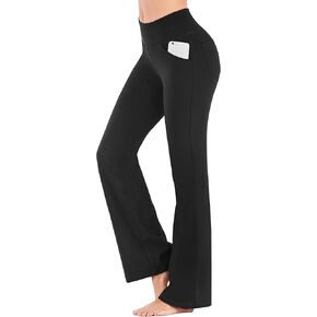 IUGA Bootcut Yoga Pants with Pockets for Women Wide Leg Pants High Waist Workout Pants Tummy Control Work Pants 4 Pockets