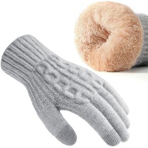 Pleneal Womens Winter Gloves - Gloves for Women Cold Weather, Womens Warm Fleece Lined Touch Screen Gloves, Dual-Layer Gloves
