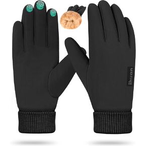 ihuan Winter Gloves for Men Women - Cold Weather Gloves for Running Cycling, Waterproof Snow Warm Thermal Gloves Touchscreen Finger New Year Gifts