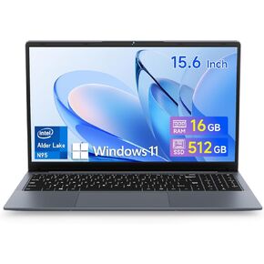 Bmax Laptop 15.6", Intel Celeron N95 Quad Core Processor (up to 3.4GHz), 16GB DDR4 RAM 512GB SSD Windows 11 2K FHD IPS Display, Gaming Laptop Traditional Laptop Computers