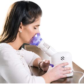 MABIS Facial Steamer, Steam Inhaler, FSA Eligible, Vaporizer or Vocal Steamer with Aromatherapy Diffuser and Soft Face Mask for Cleansing, Sinus Pressure, Congestion, Colds and Cough, 25mL