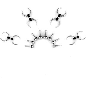 Beginner Gauges Small Size Ear Stretching Kit Surgical Stainless Steel Tapers | O-Ring Ear Plugs Tunnels 14G-00G