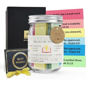 Bible Verse Jar, Read Me When Bible Verses Jar, Prayer Jar, Bible Verses Jar for Emotions Feelings, The Hope Jar Bible Verses Scripture, Women, Mom, Teacher, Christian Gifts for Men (90 Cards)