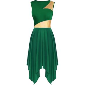 Praise Dance Overlay Tunics for Women Sleeveless Worship Church Dance Dress Irregular Flowy Lyrical Dance Costume