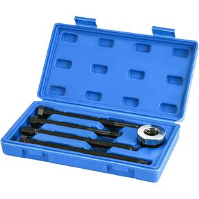 5pcs Harmonic Balancer Installer Set, Long Reach Harmonic Balancer Crank Pulley Puller Tool, Underdrive Damper Puller Mount Kit Compatible with Ford Chrysler GM V8 and V6 Engines Accessories