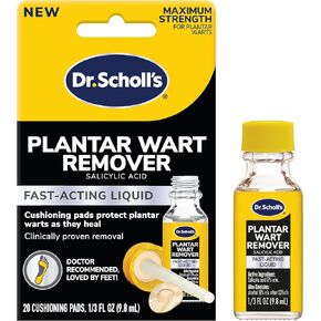 Dr. Scholl's Liquid Plantar WART Remover // 1/3 Fl Oz, Clinically Proven, Fast-Acting, Maximum Strength for Plantar Warts, 20 Treatments