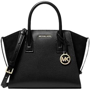 Michael Kors Avril Small Logo and Leather Satchel Black