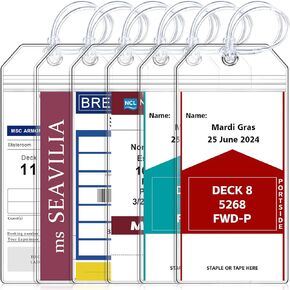 8 Pack Luggage Tag for Cruise Ship Essentials for NCL, Princess, Carnival, Royal Caribbean and Celebrity Cruise Luggage Tag Holder by SEAVILIA