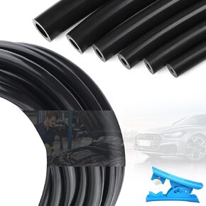 5Ft 6PCS Vacuum Hose Automotive with ID 1/8" 5/32" 3/16" 1/4" 5/16" 3/8" 130PSI Max Pressure,Engine Silicone Vacuum Line Tubing Kit with 12 Sizes 113PCS Vacuum Connector and Tube Cutter,for Air/Water