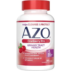 AZO Cranberry Pro, Cranberry Pills for Women & Men, 600mg Pacran, Made with Concentrated Whole Fruit Cranberry Powder to Help Cleanse and Protect The Urinary Tract*, Sugar Free, Non-GMO, 100 Softgels