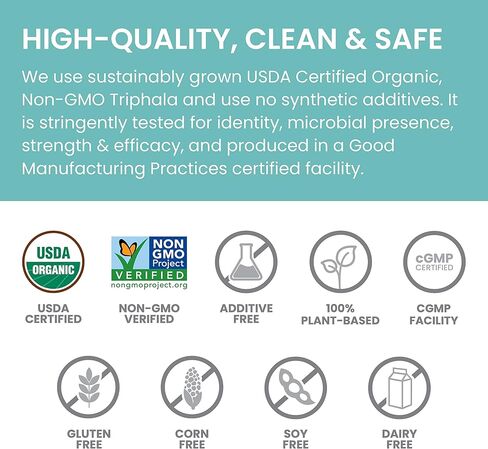 Himalaya Organic Triphala, 2 Month Supply, for Colon Cleanse, Detox & Occasional Constipation, USDA Certified Organic, Non-GMO, Gluten-Free, Extract & Powder Herbal Supplement, 688 mg, 60 Caplets in Kuwait