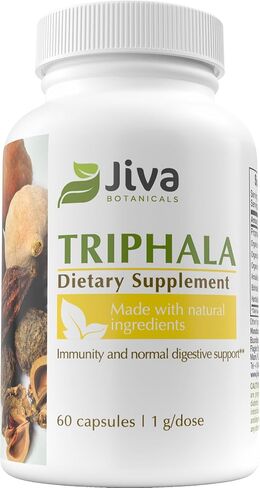 Jiva Botanicals Triphala Supplement - Triphala Capsules Made with Amalaki, Bibhitaki and Haritaki PowderCapsules for Normal Digestive Health & Normal Immune System - 60 Capsules in Saudi Arabia